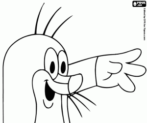 Coloriage Salutation heureuse de petite taupe Taupek