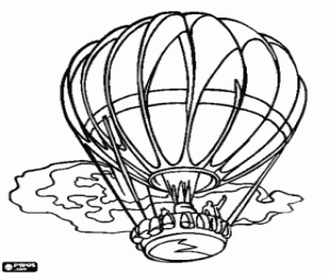 Coloriage Les salutations d'un ballon à air chaud