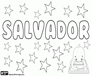 Coloriage Salvador, prénom masculin