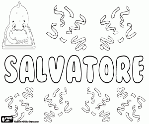 Coloriage Salvatore, nom italien