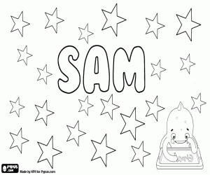 Coloriage Sam, nom de diverses origines