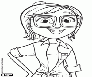 Coloriage Samantha avec ses lunettes