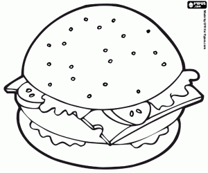 Coloriage Sandwich Hamburger