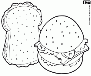 Coloriage Deux sandwiches