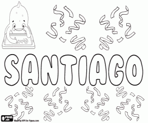 Coloriage Santiago, nom espagnol