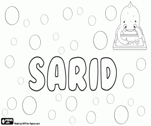 Coloriage Sarid, nom et prénom