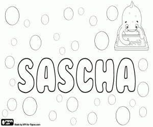 Coloriage Sascha, nom en allemand