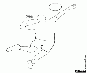 Coloriage Le saut dans le service en volley-ball