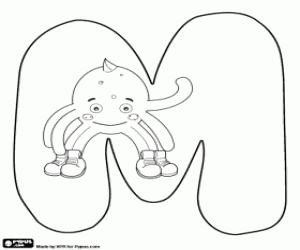 Coloriage Saut de Pypus et la lettre M