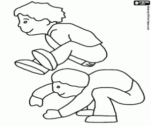 Coloriage Saute-mouton, jeu d'enfants