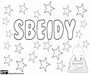 Coloriage Sbeidy, nom unisexe