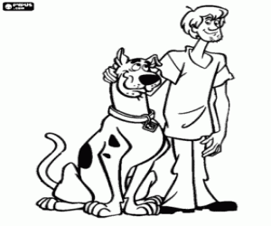 Coloriage Scooby-Doo et Shaggy, deux amis