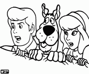 Coloriage Scooby-Doo, Fred et Daphné