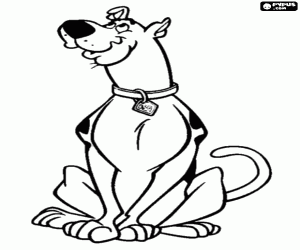 Coloriage Scooby-Doo comme un chien obéissant