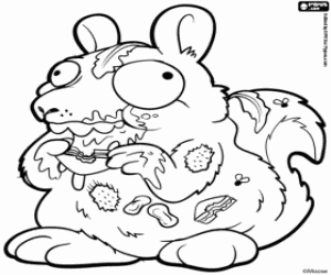 Coloriage Scummy Squirrel, Trash Pack