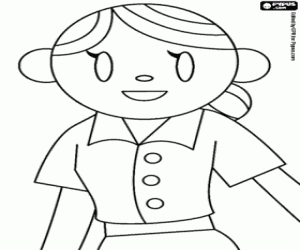 Coloriage Elle se met au travail avec tenue de ville