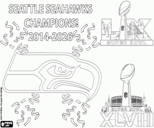 Coloriage Seattle Seahawks, Super Bowl 2026