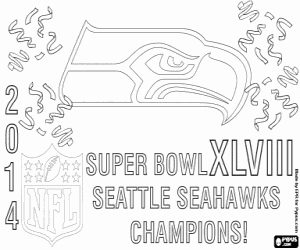 Coloriage Seattle Seahawks, SuperBowl 2014