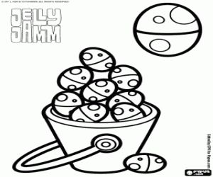 Coloriage Seau avec oeufs de Pâques, Jelly Jamm