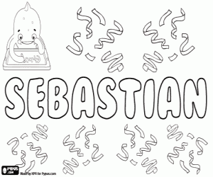 Coloriage Sebastian, prénom masculin