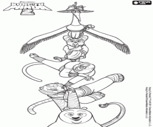 Coloriage Les sept maîtres de Kung Fu