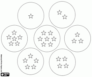 Coloriage Les sept sphères de Dragon Ball