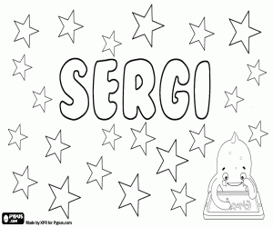 Coloriage Sergi, nom catalan pour garçon
