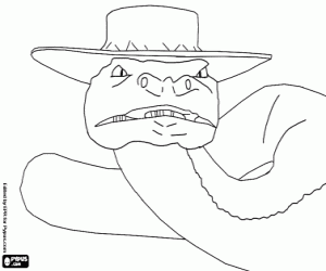 Coloriage Le serpent Jake du Rango