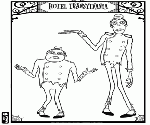 Coloriage Le service de l'hôtel Transylvanie