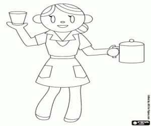 Coloriage Service à bord d'aéronefs