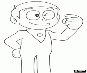 Coloriage Sewashi, personnage de Doraemon