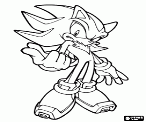 Coloriage Shadow, un personnage de Sonic