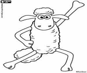 Coloriage Shaun, un mouton à faire de la gymnastique