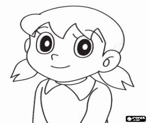 Coloriage Shizuka, personnage de Doraemon