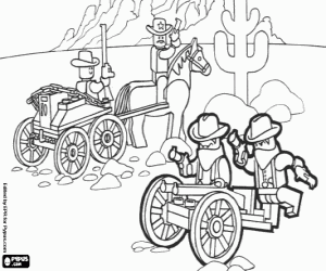 Coloriage Shérif et des bandits, Lego Far West