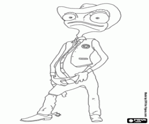 Coloriage Le shérif caméléon Rango