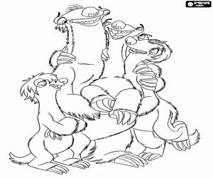 Coloriage Sid heureux avec sa famille
