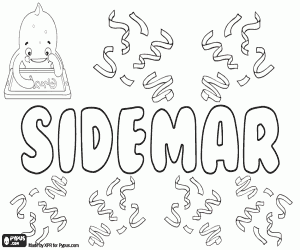 Coloriage Sidemar, prénom masculin