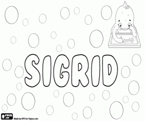 Coloriage Sigrid, nom scandinave