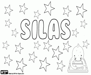 Coloriage Silas, nom en diverses langues
