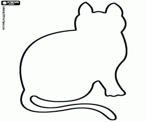 Coloriage Silhouette d’un chat assis