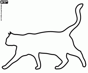 Coloriage Silhouette d’un chat furtif