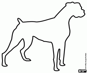 Coloriage Silhouette d’un chien boxer