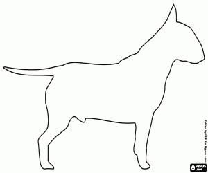 Coloriage Silhouette d’un chien Bull Terrier