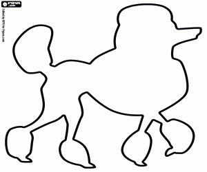 Coloriage Silhouette d’un chien caniche