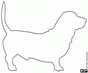 Coloriage Silhouette d’un chien de chasse Basset