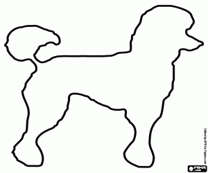 Coloriage La silhouette d’un grand caniche