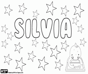 Coloriage Silvia, nom dans plusieurs langues