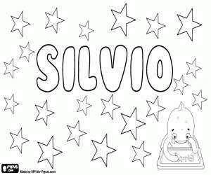 Coloriage Silvio, nom en diverses langues