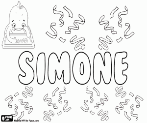 Coloriage Simone, nom d'origine hébraïque